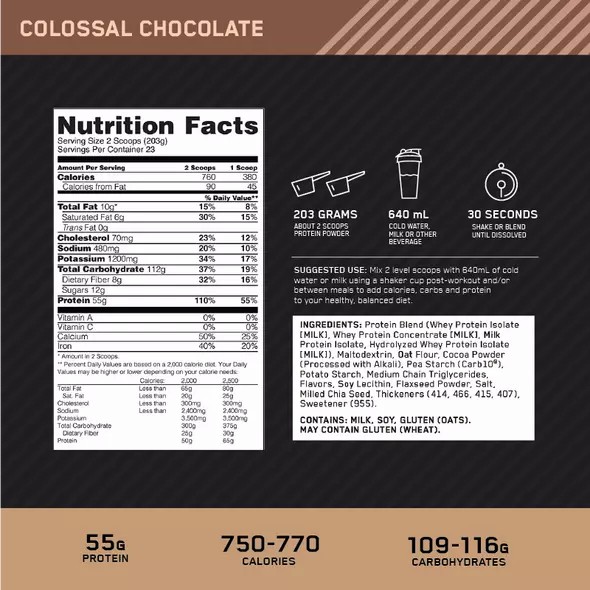 Optimum Nutrition Gold Standard Gainer Chocolate 4.67kg Slovenija | OPS-540168